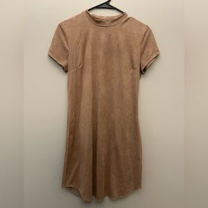 Faux Suede Brown Dress